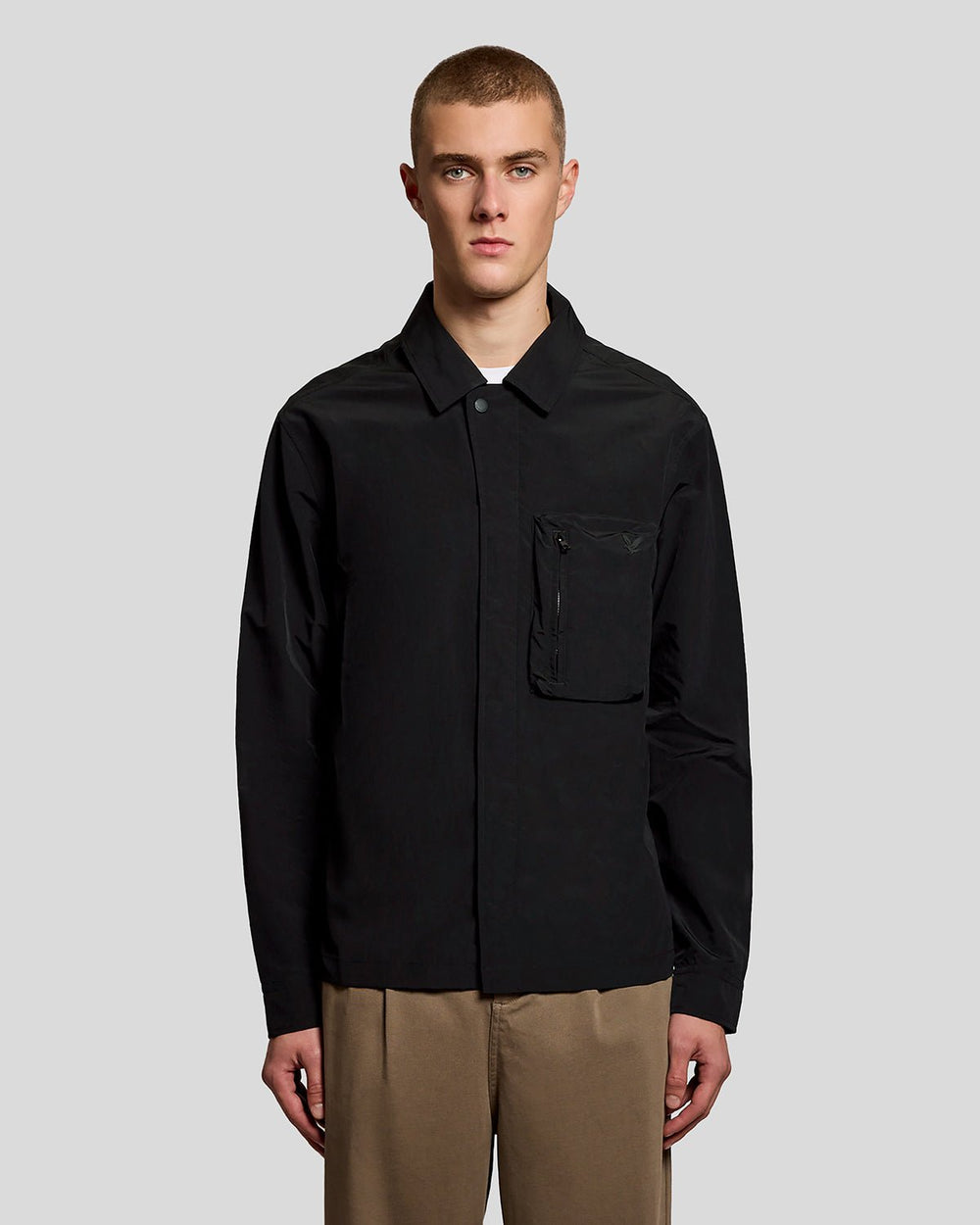 Lyle & Scott Mens Lightweight Utility Pocket Overshirt | Jet Black
