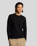 Lyle & Scott Mens Superfine Cotton Crew Neck Jumper | Jet Black