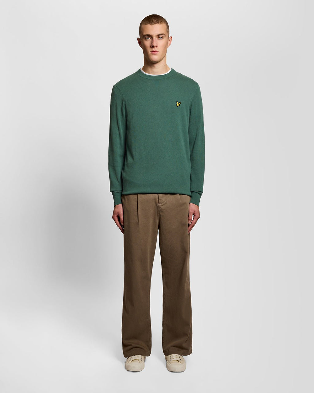 Lyle & Scott Mens Cotton Crew Neck Jumper | Everglade