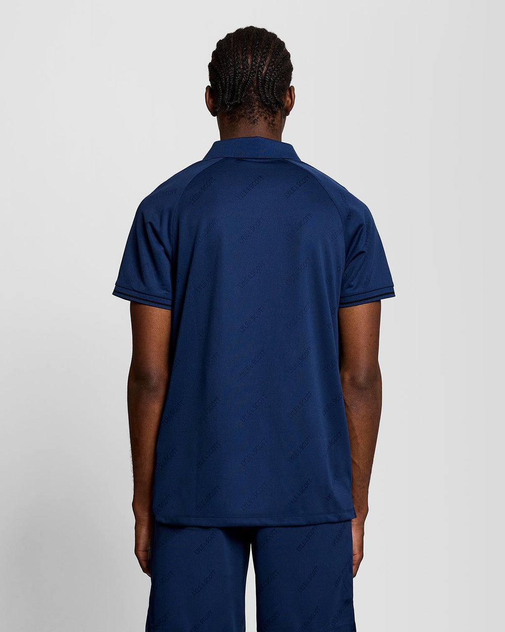 Lyle & Scott Mens Sports Embossed Football Polo Shirt | Navy Peony