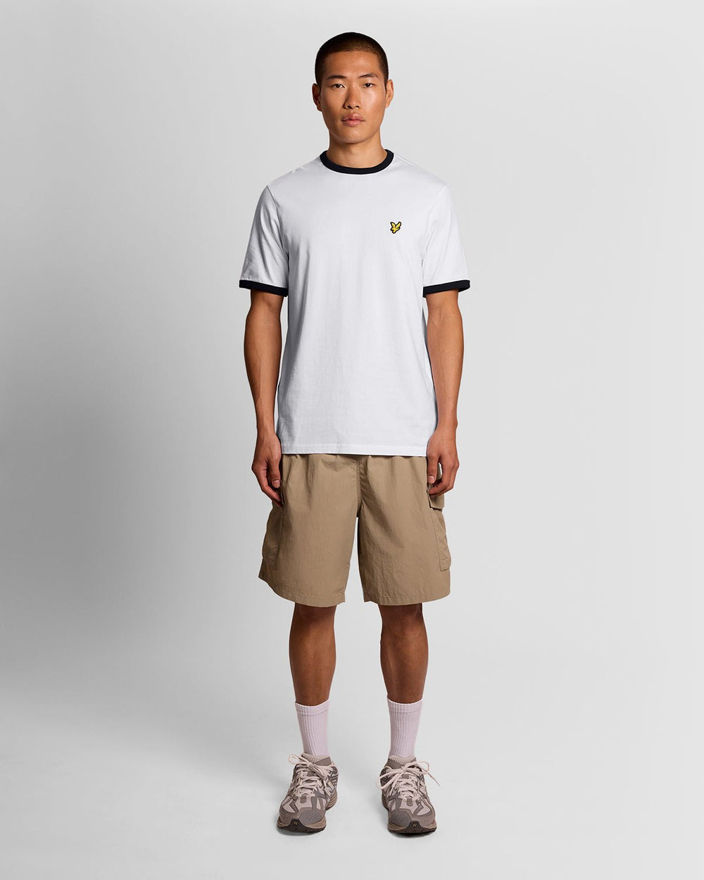 Lyle & Scott Mens Ringer T-Shirt | White Jet Black