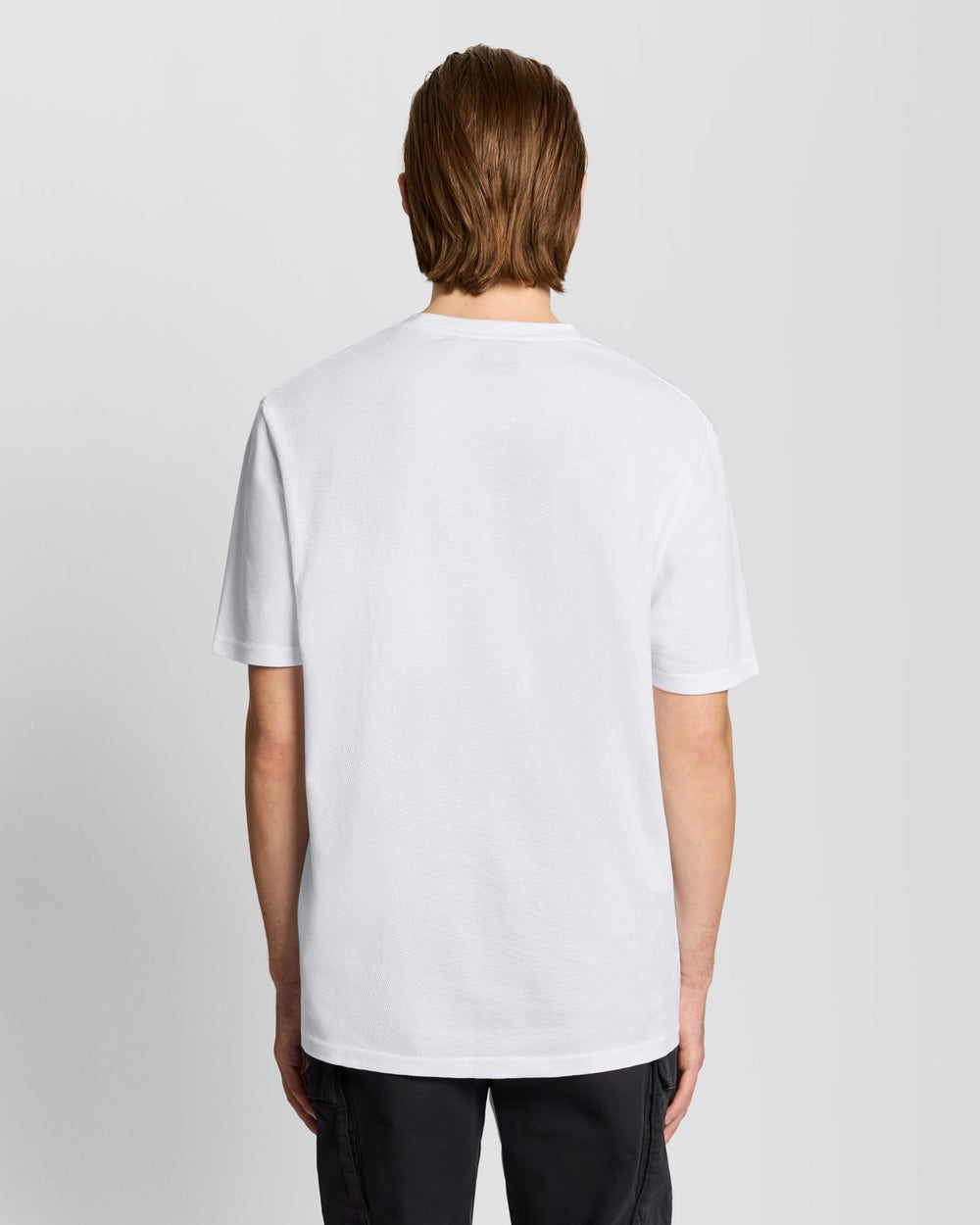 Lyle & Scott Mens Popcorn Textured Jacquard T-Shirt | White