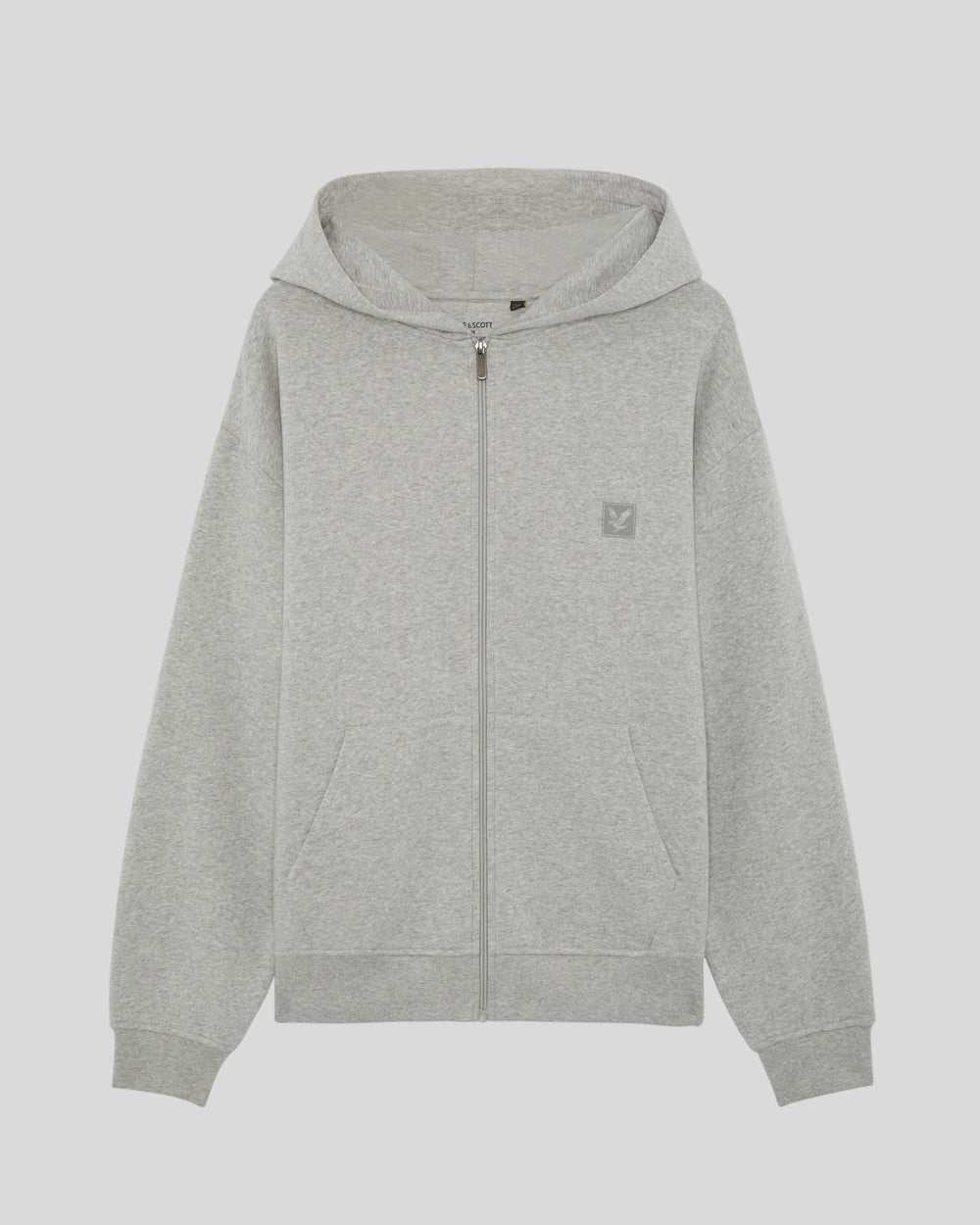 Lyle & Scott Mens Lounge Full Zip Hoodie | Light Grey Marl