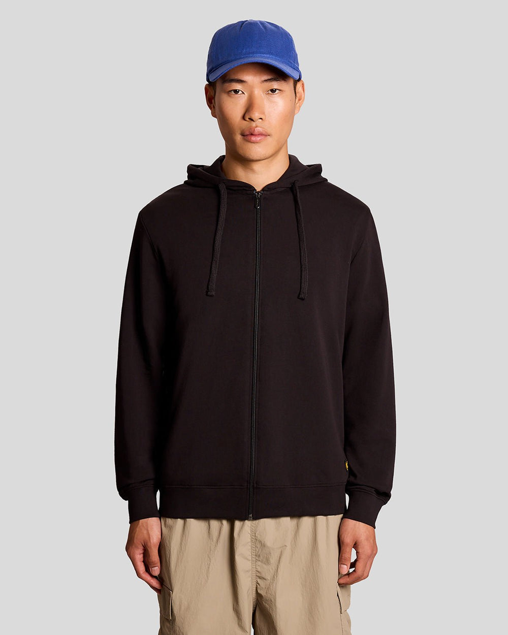 Lyle & Scott Mens Lightweight Lounge Zip Hoodie | Jet Black