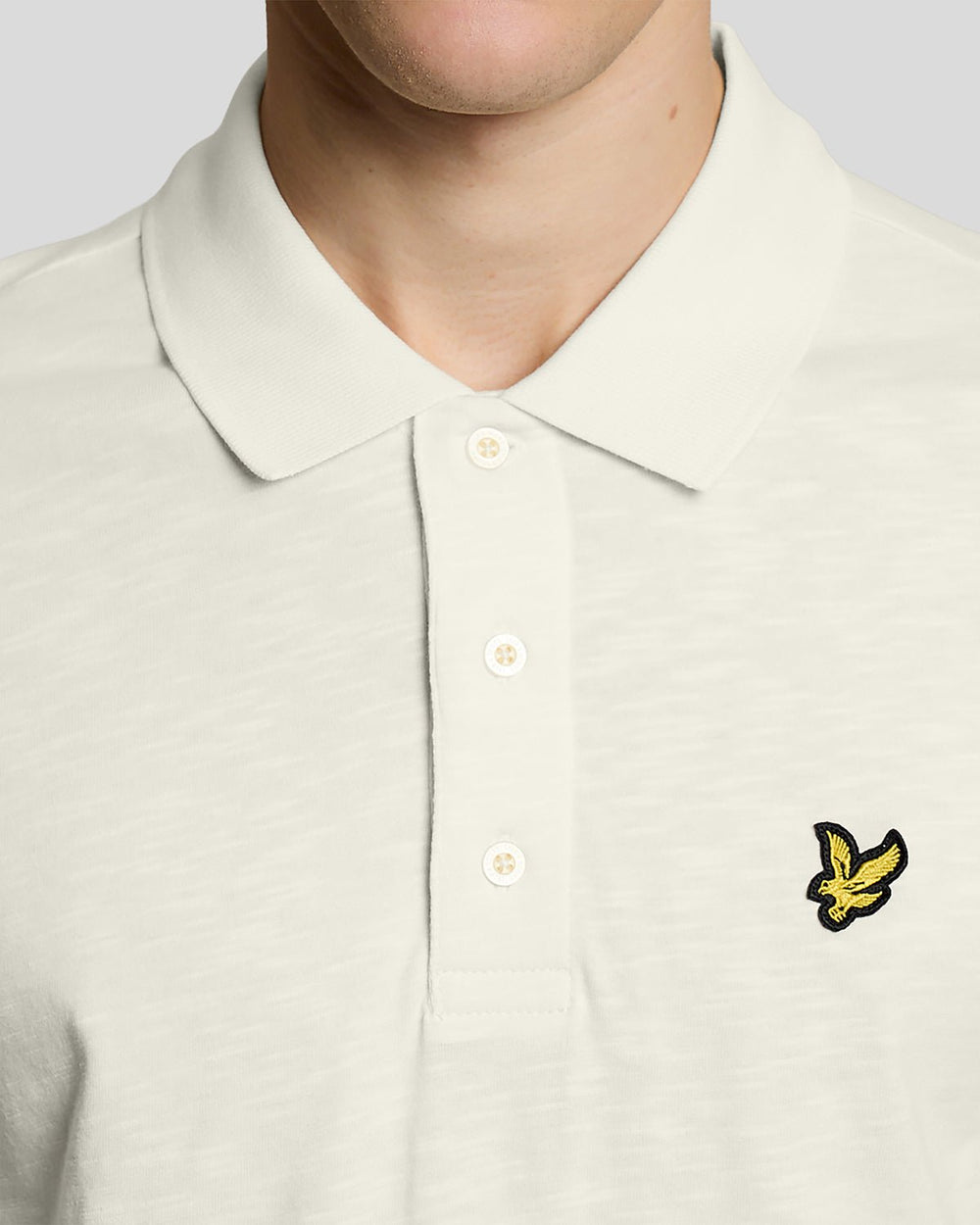 Lyle & Scott Mens Fine Cotton Slub Polo Shirt | Ice Cream