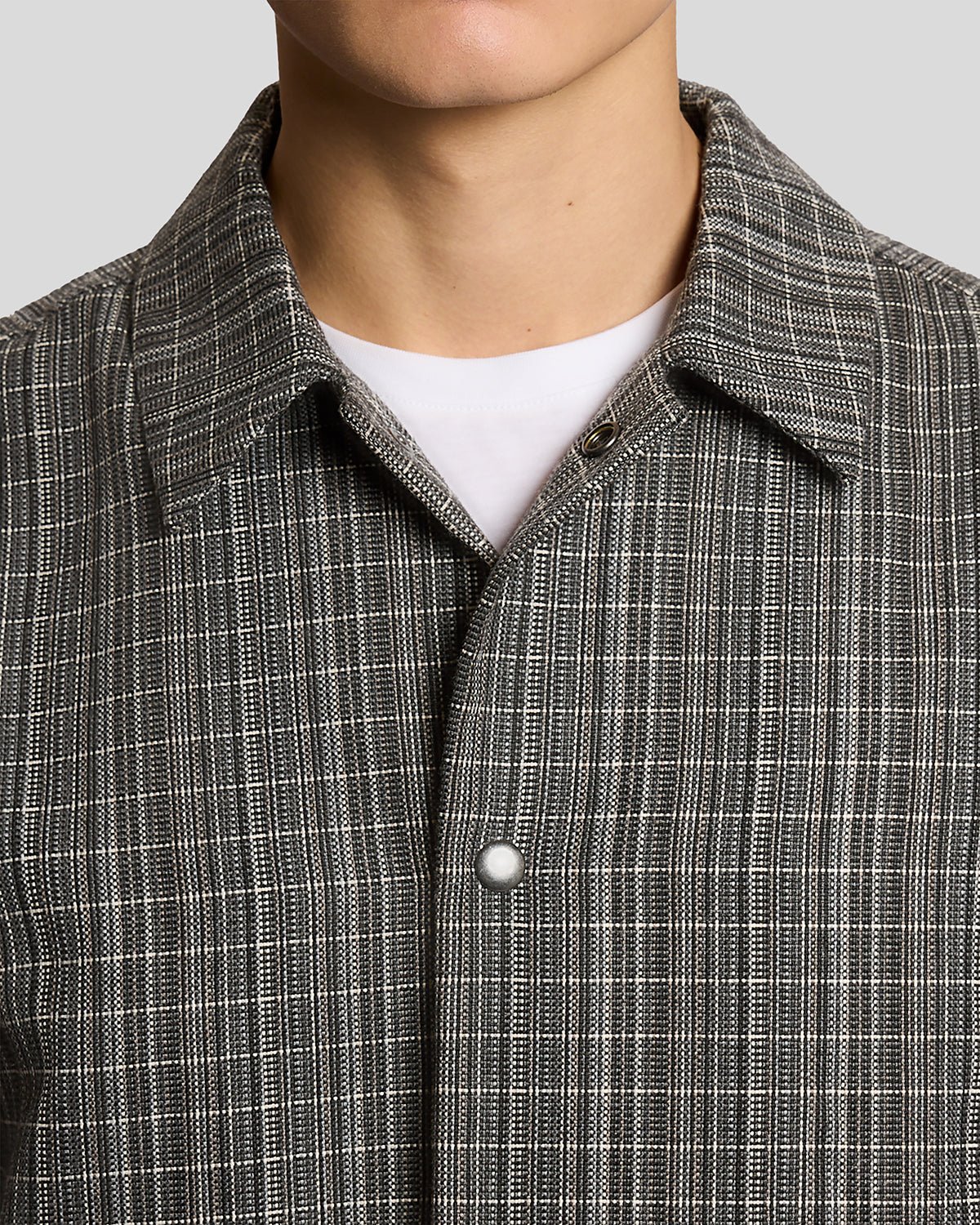 Lyle & Scott Mens Lightweight Check Overshirt | Lacquer