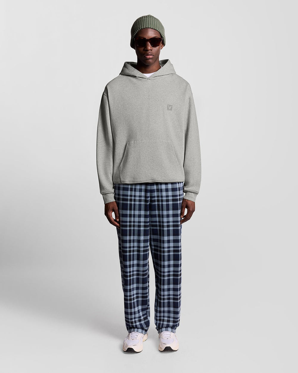 Lyle & Scott Mens Lounge Pullover Hoodie | Light Grey Marl