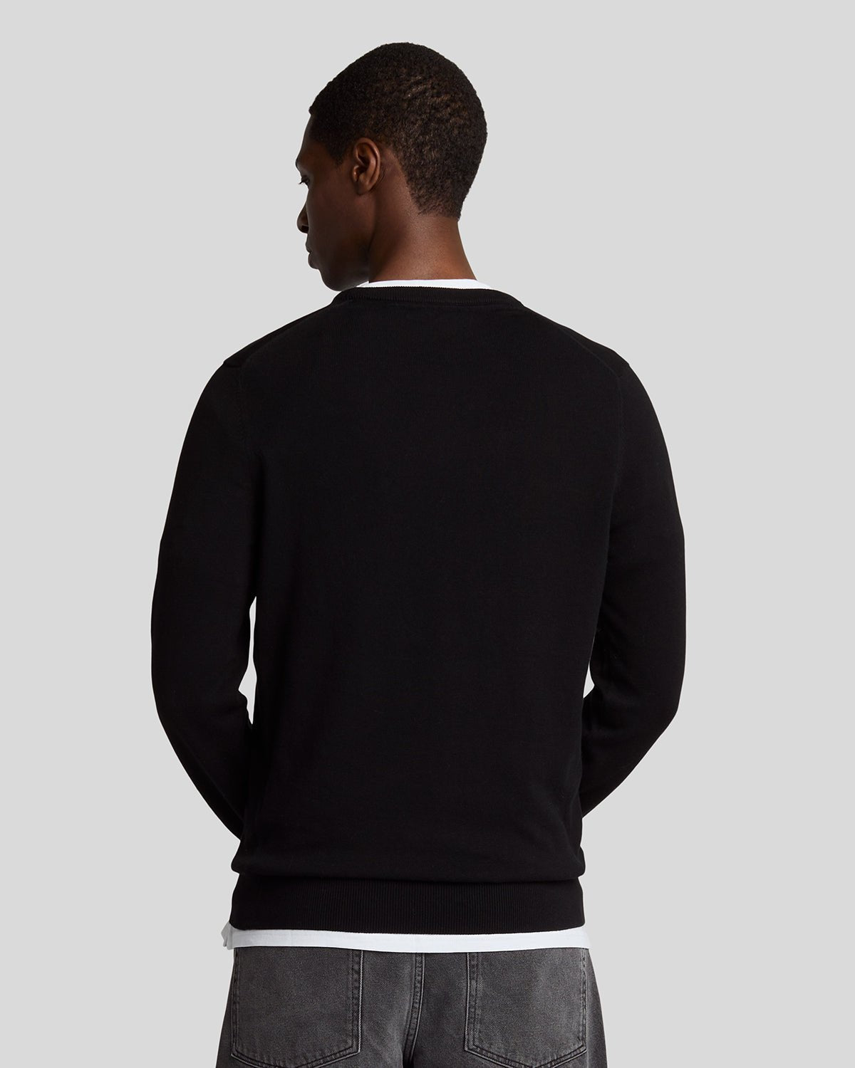 Lyle & Scott Mens Cotton Crew Neck Jumper | Jet Black
