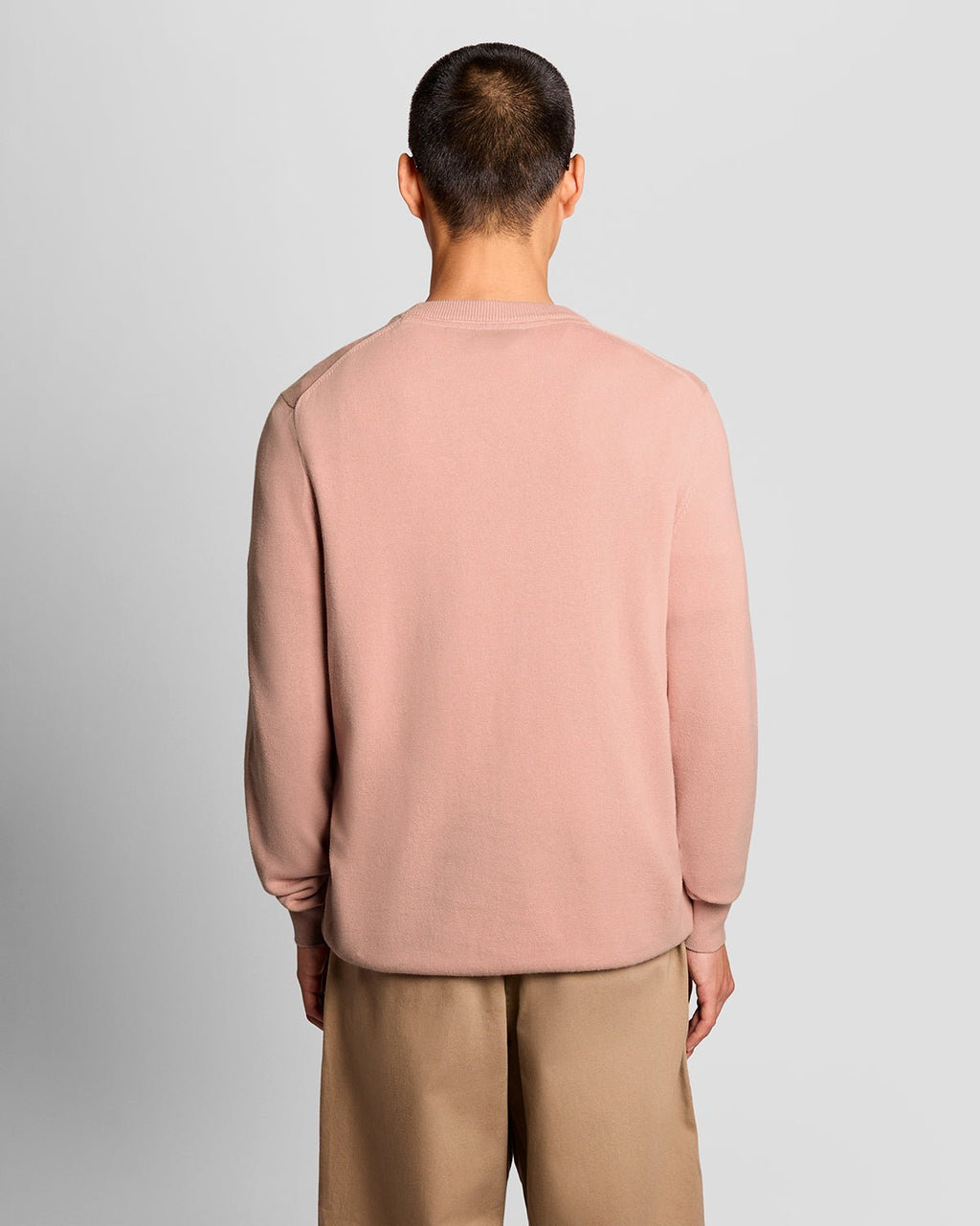 Lyle & Scott Mens Cotton Crew Neck Jumper | Pink Grapefruit