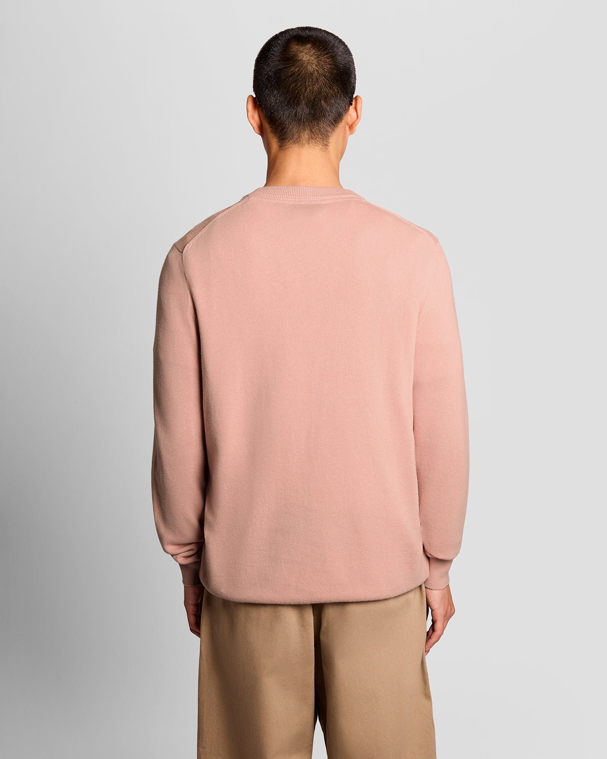 Lyle & Scott Mens Cotton Crew Neck Jumper | Pink Grapefruit