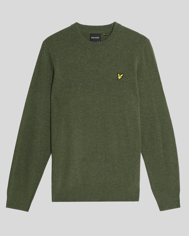 Lyle & Scott Mens Lambswool Blend Crew Neck Jumper | Deep Depths Marl