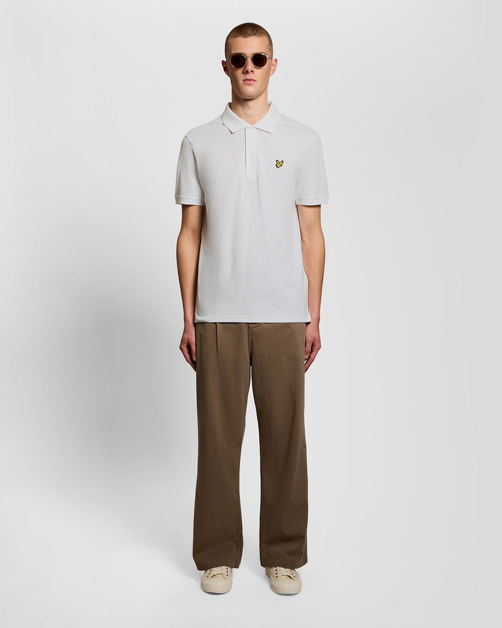Lyle & Scott Mens Textured Jacquard Polo Shirt | White