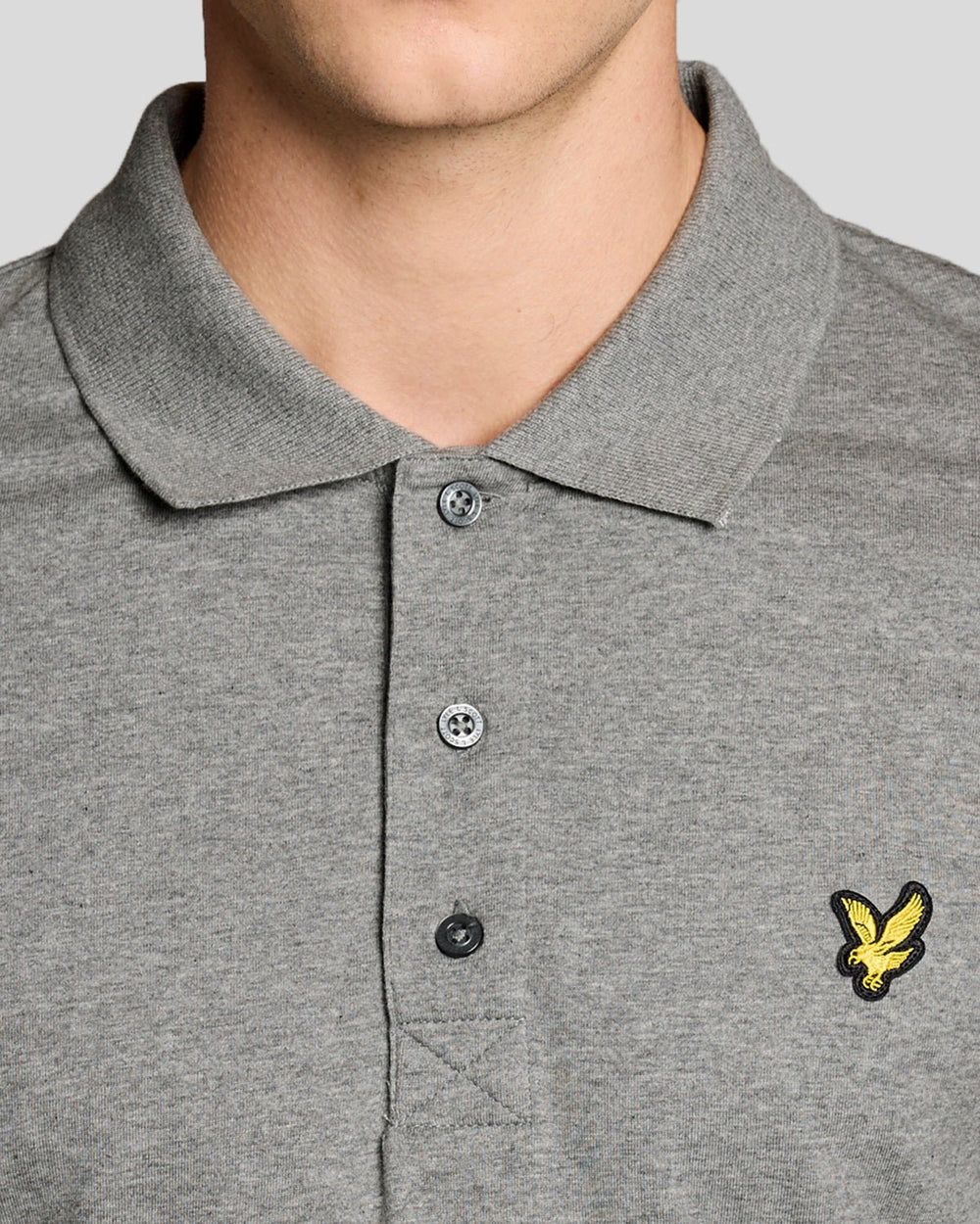 Lyle & Scott Mens Cotton Jersey Polo Shirt | Mid Grey Marl