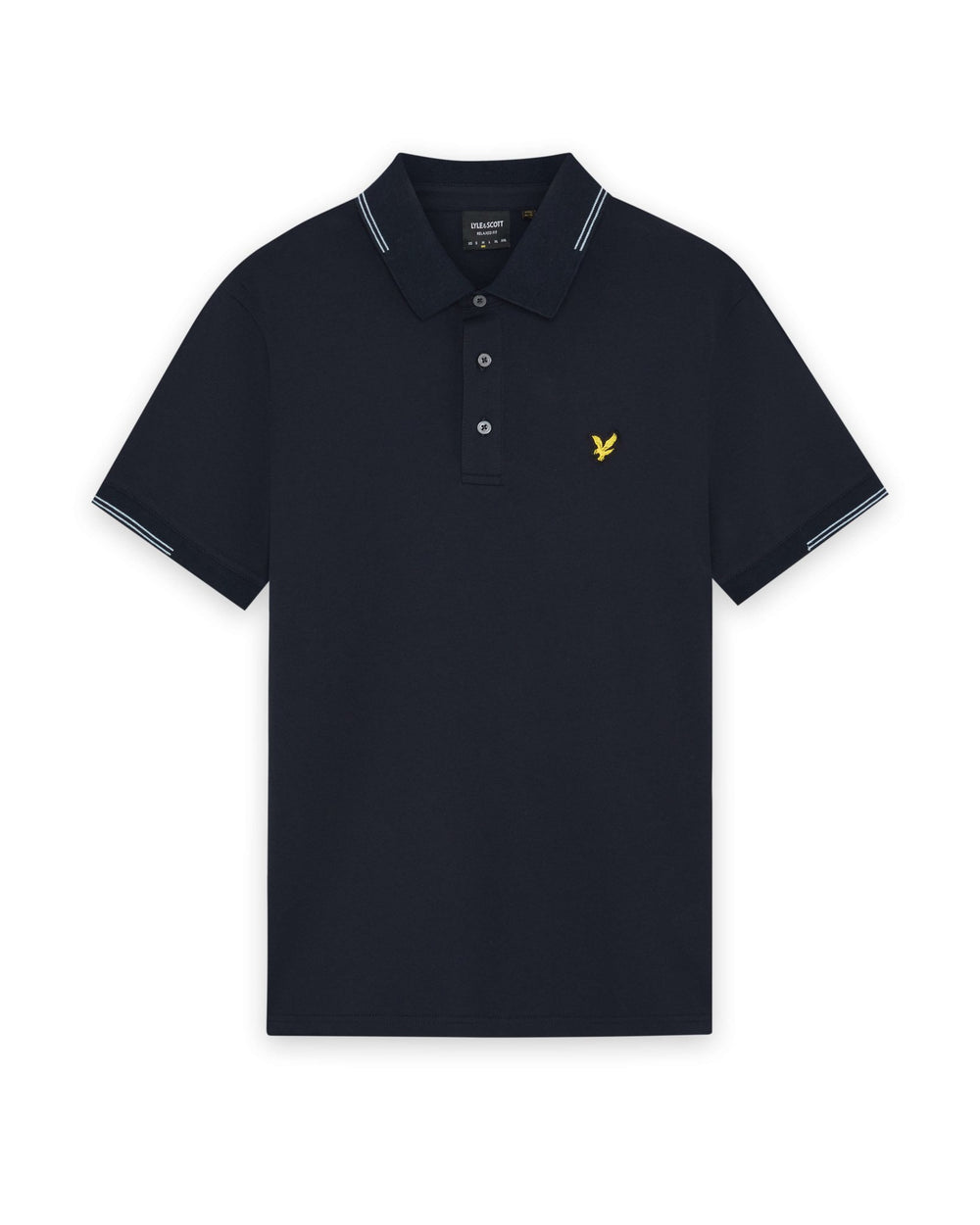 Lyle & Scott Mens Fine Cotton Tipped Polo Shirt | Dark Navy