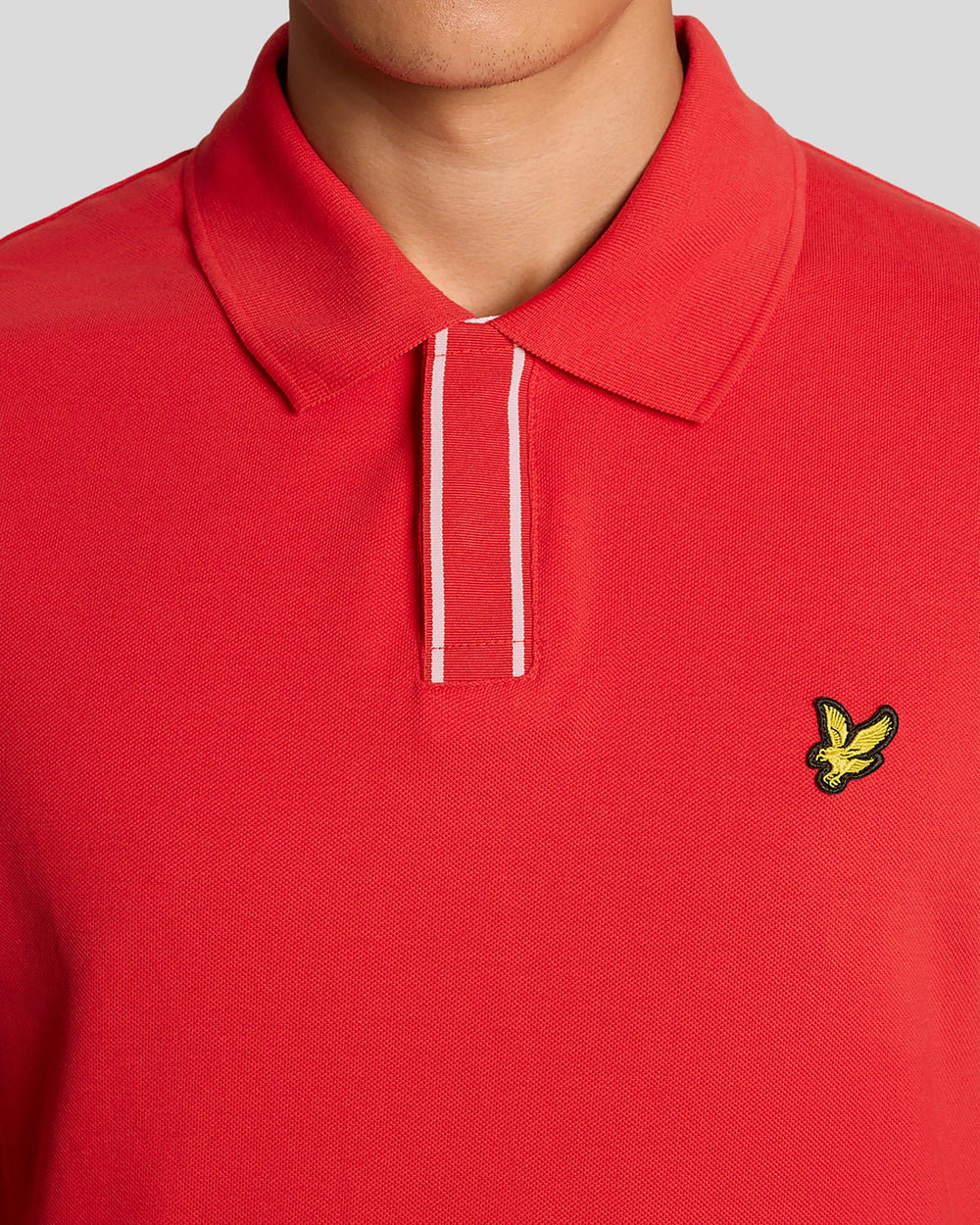 Lyle & Scott Mens Placket Tipped Polo Shirt | Cherry Red
