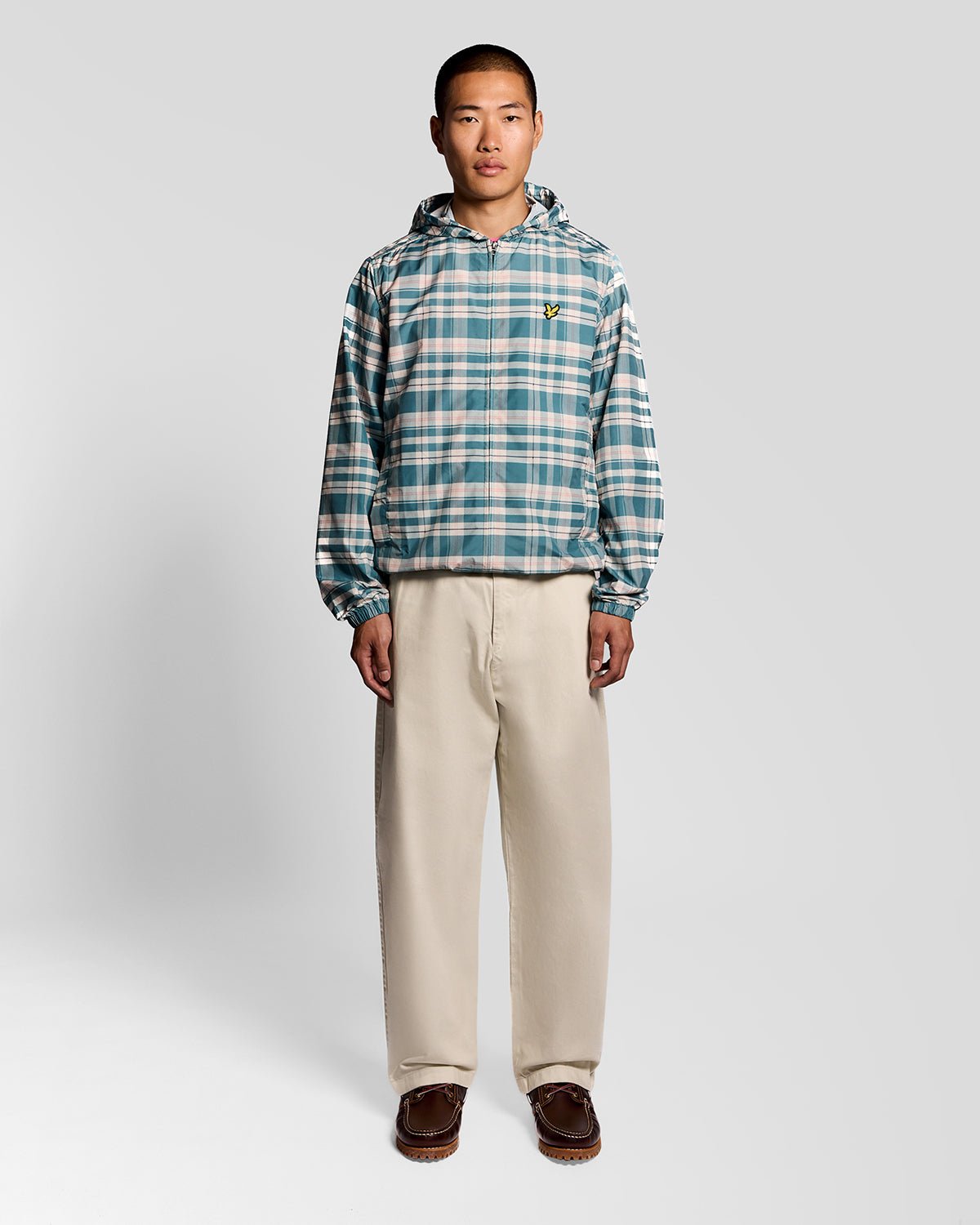 Lyle & Scott Mens Tartan Lightweight Hooded Jacket | Everglade