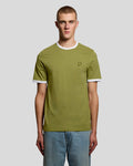 Lyle & Scott Mens Ringer T-Shirt | Shrub Green White