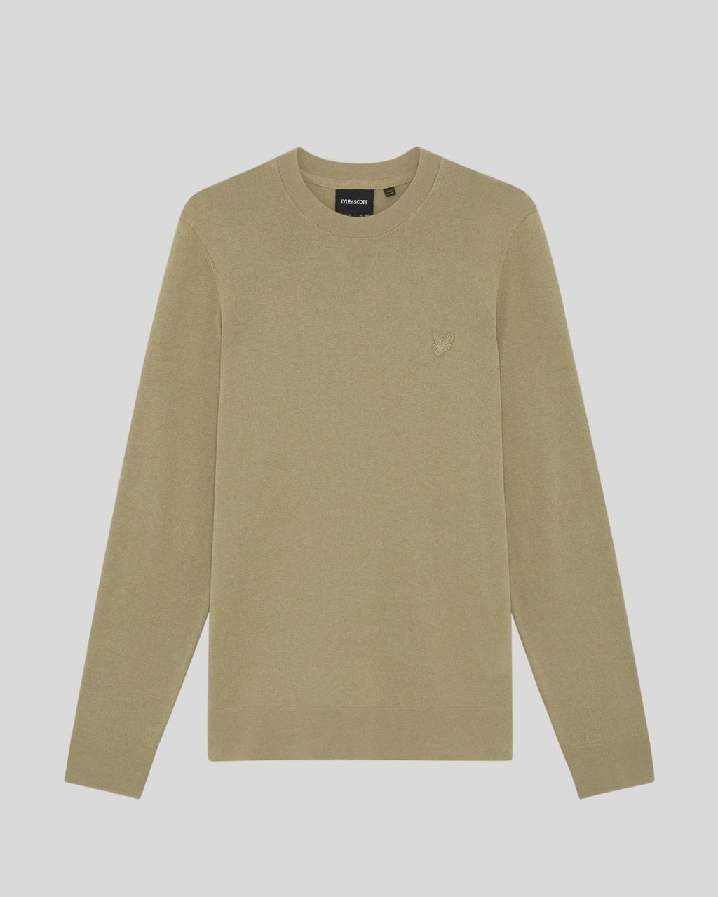 Lyle & Scott Mens Superfine Cotton Crew Neck Jumper | Sage Uniform
