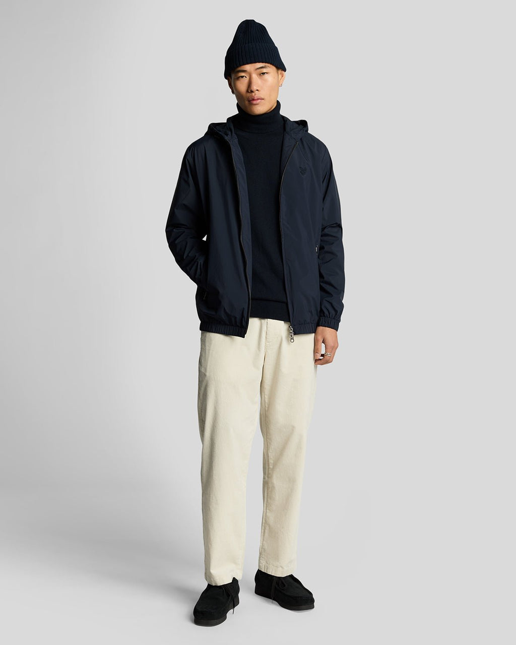 Lyle & Scott Mens Cotton Merino Turtleneck Jumper | Dark Navy