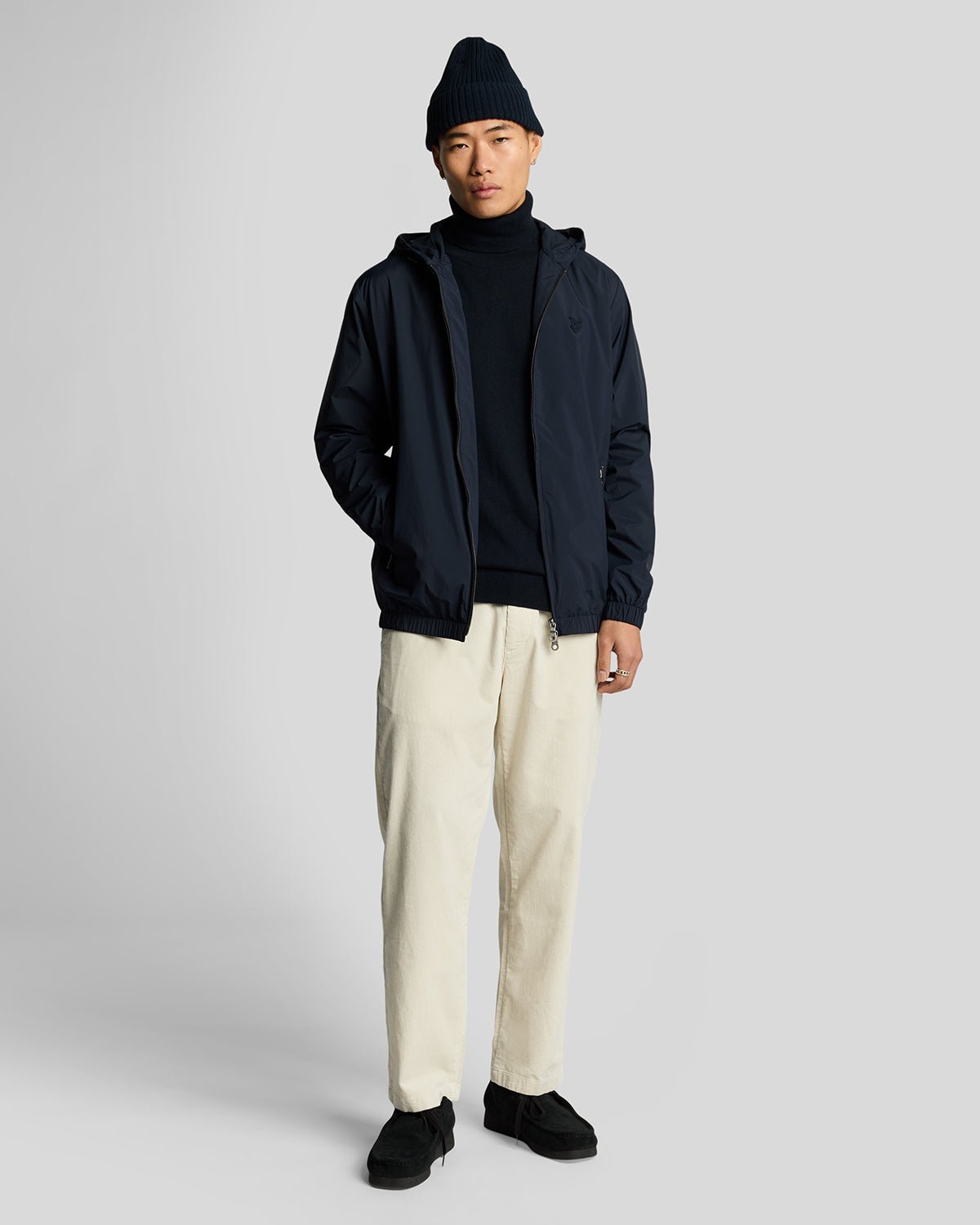 Lyle & Scott Mens Cotton Merino Turtleneck Jumper | Dark Navy