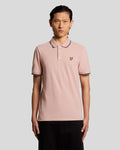 Lyle & Scott Mens Tipped Polo Shirt | Pink Grapefruit Dark Navy