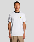 Lyle & Scott Mens Ringer T-Shirt | White Jet Black