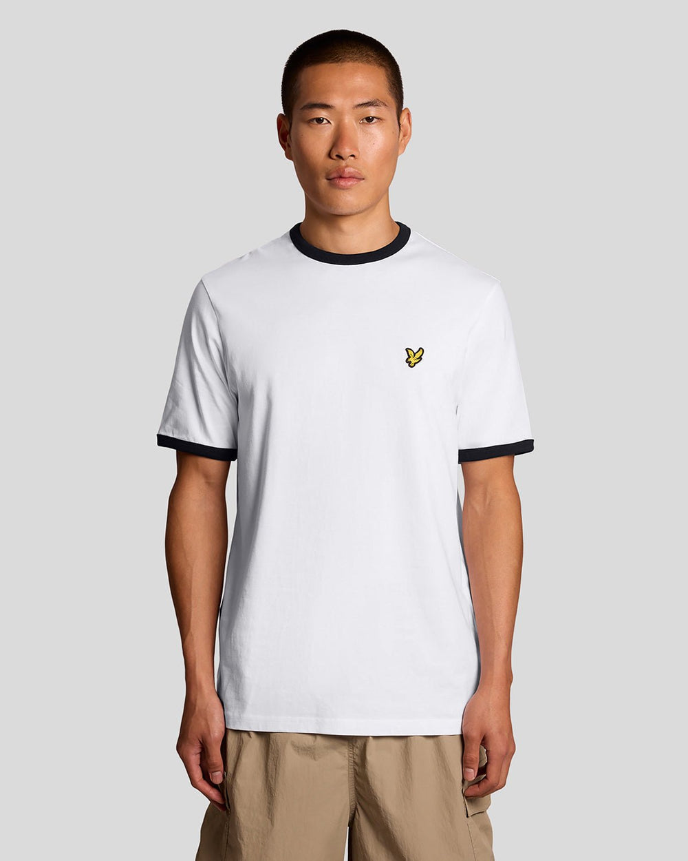 Lyle & Scott Mens Ringer T-Shirt | White Jet Black