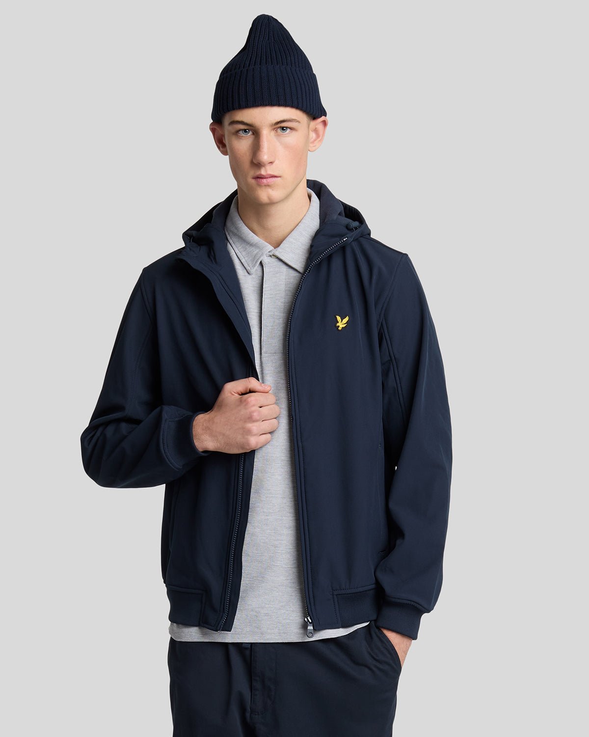 Lyle & Scott Mens Fleece Lined Softshell Jacket | Dark Navy