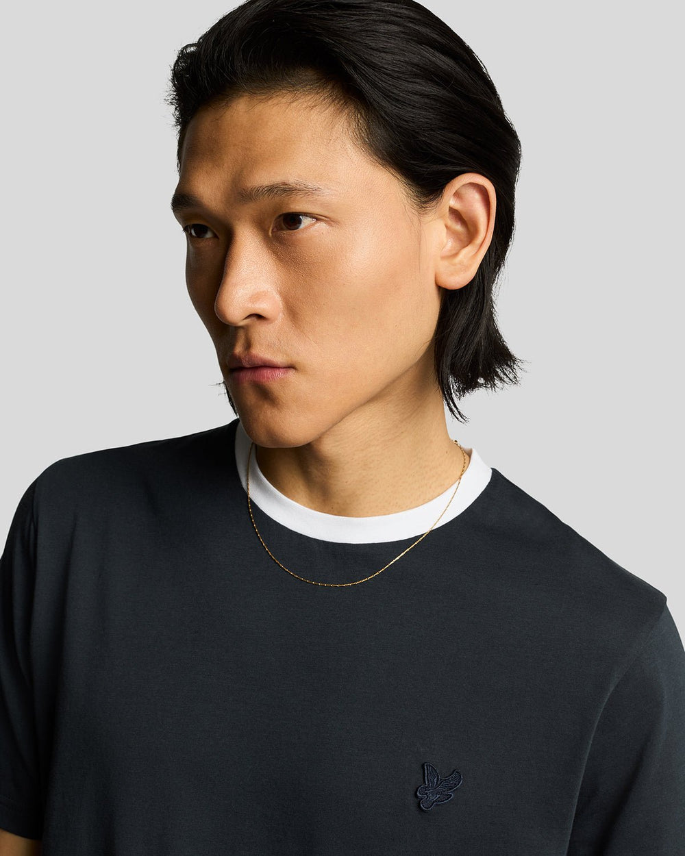 Lyle & Scott Mens Linen Blend Raglan T-Shirt | Dark Navy