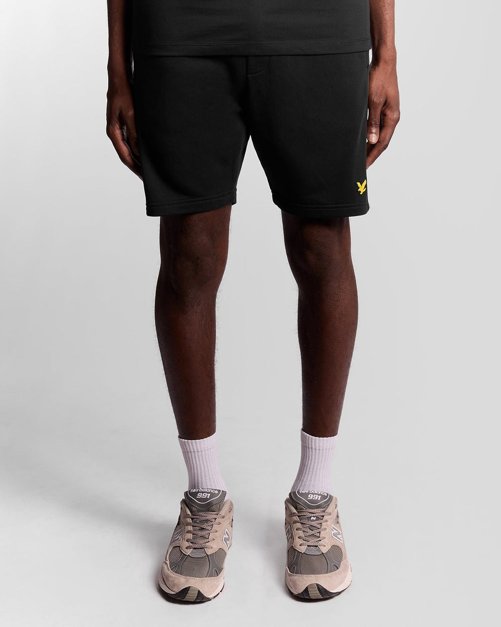 Lyle & Scott Mens Sports Tape Shorts | Jet Black