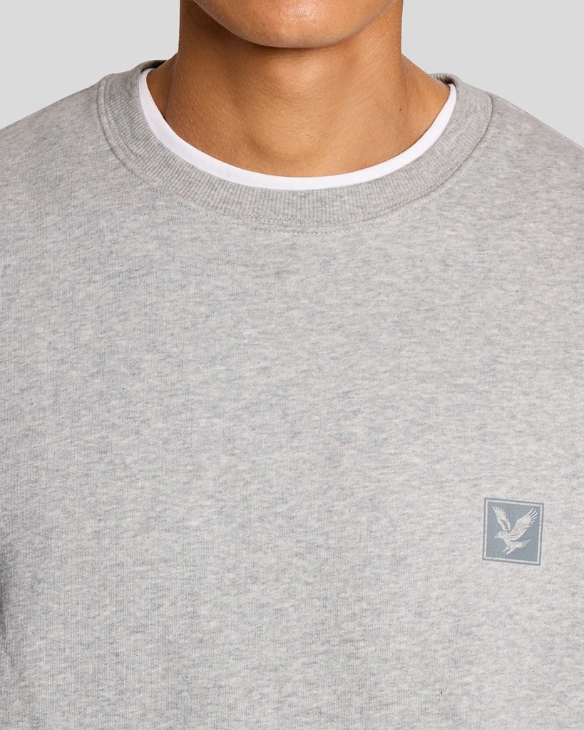 Lyle & Scott Mens Lounge Crew Neck Sweatshirt | Light Grey Marl