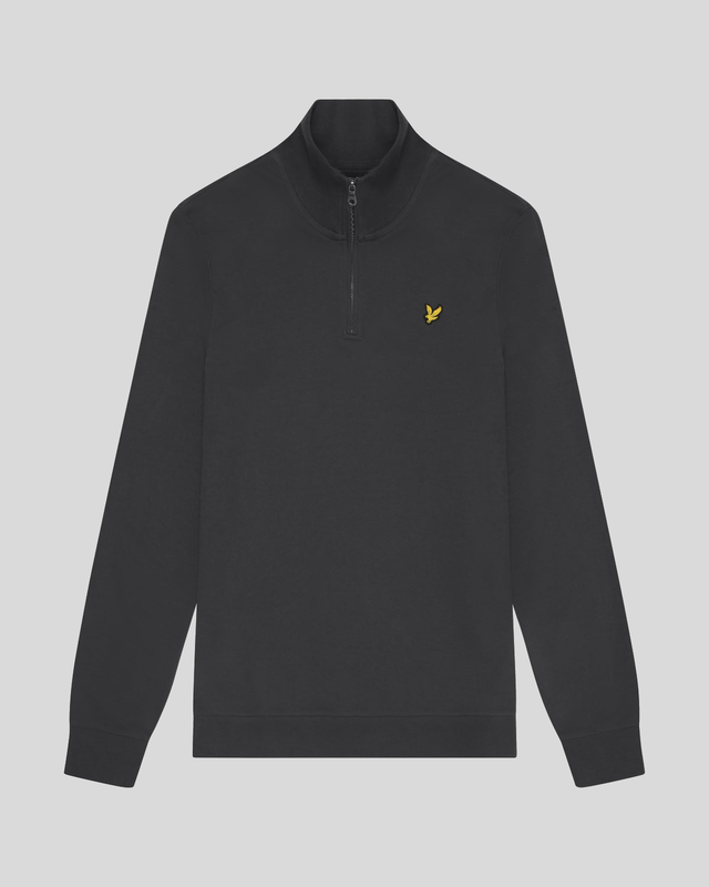Lyle & Scott Mens Cotton Loopback Quarter Zip Sweatshirt | Gunmetal