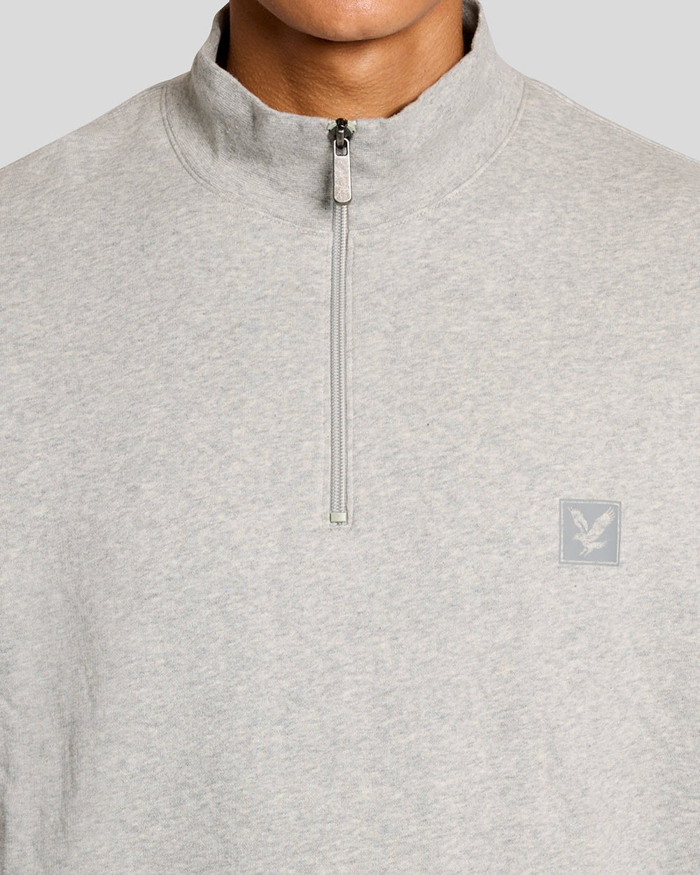 Lyle & Scott Mens Lounge Quarter Zip Sweatshirt | Light Grey Marl