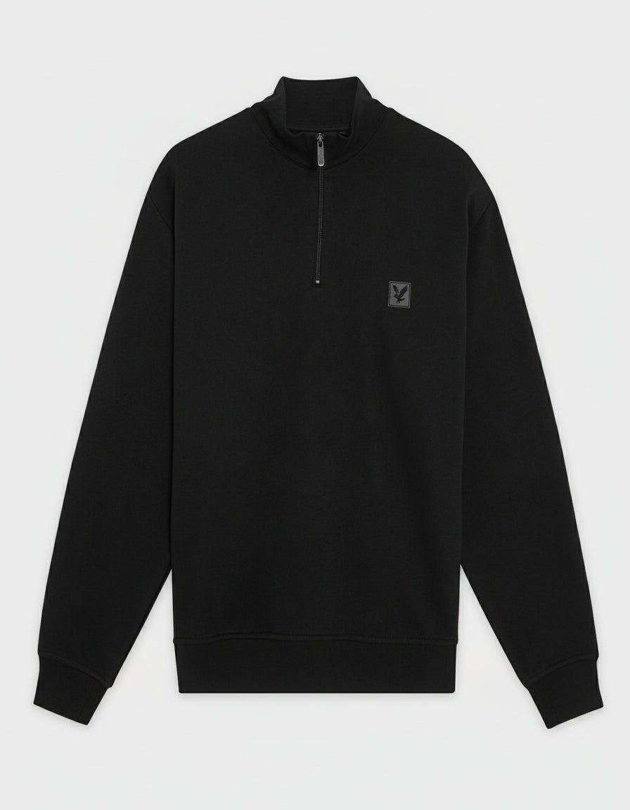 Lyle & Scott Mens Lounge Quarter Zip Sweatshirt | Jet Black