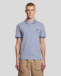 Lyle & Scott Mens Tipped Polo Shirt | Bubble Blue Jet Black