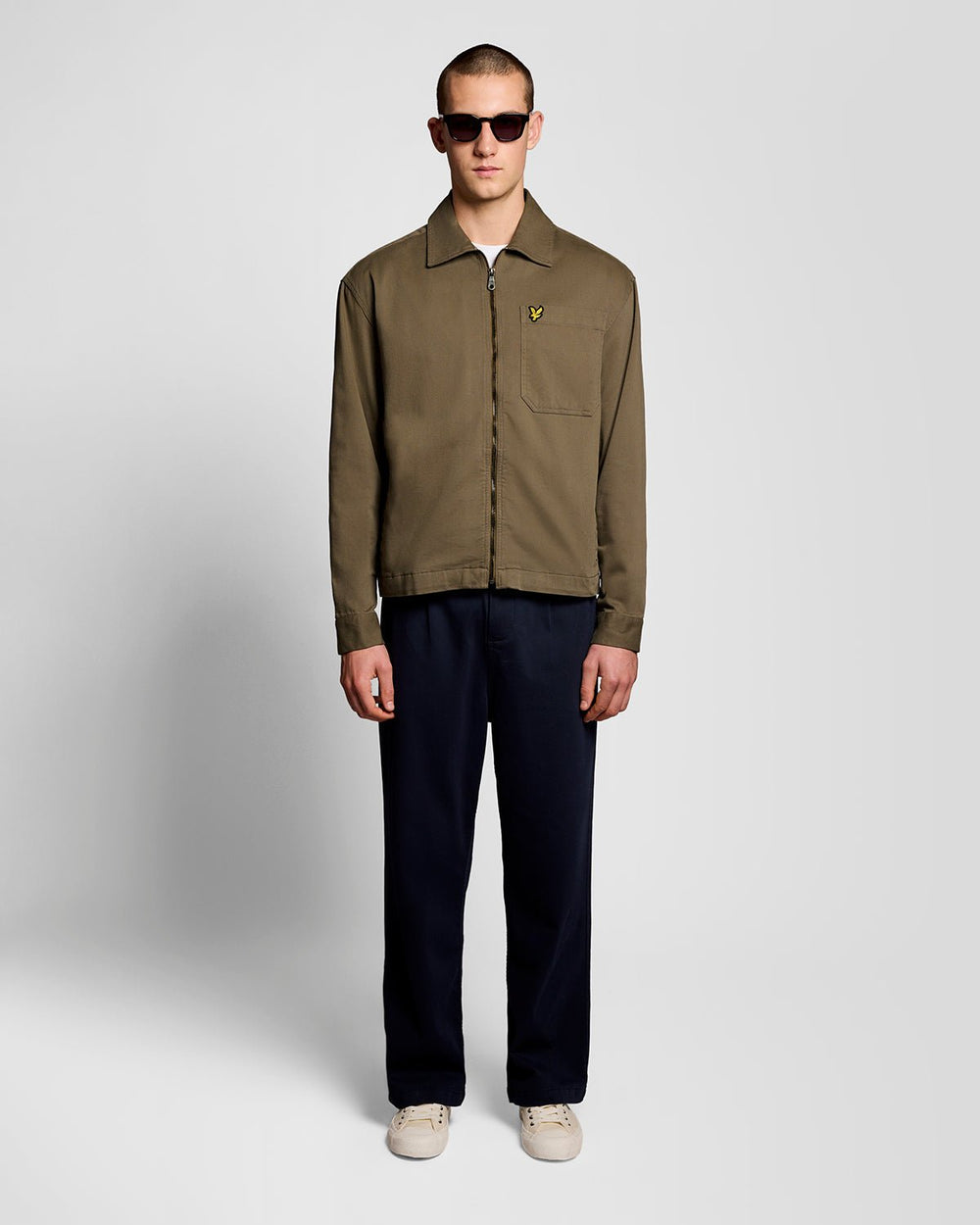 Lyle & Scott Mens Lightweight Enzyme Wash Overshirt | Khaki Ash