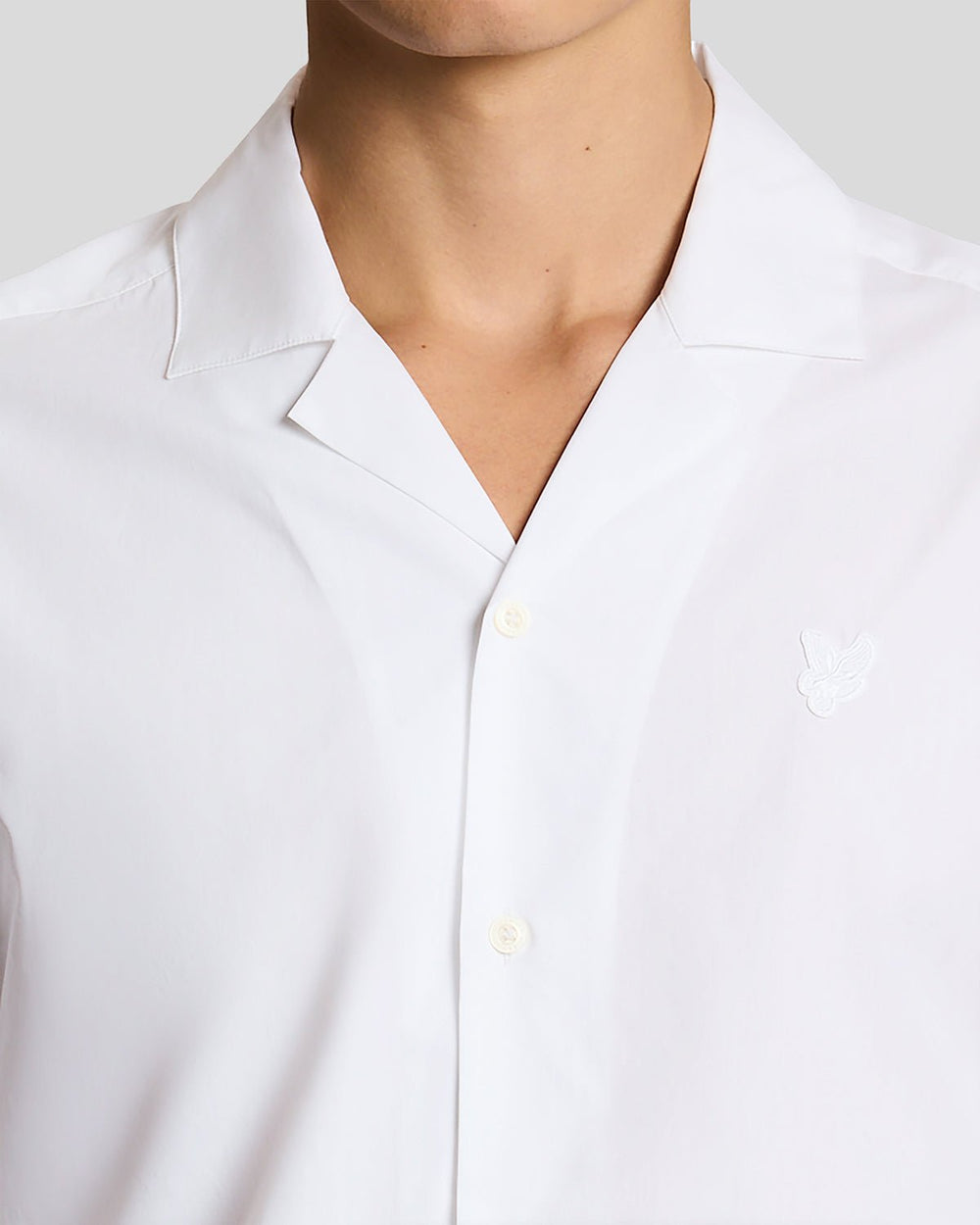 Lyle & Scott Mens Revere Collar Poplin Shirt | White