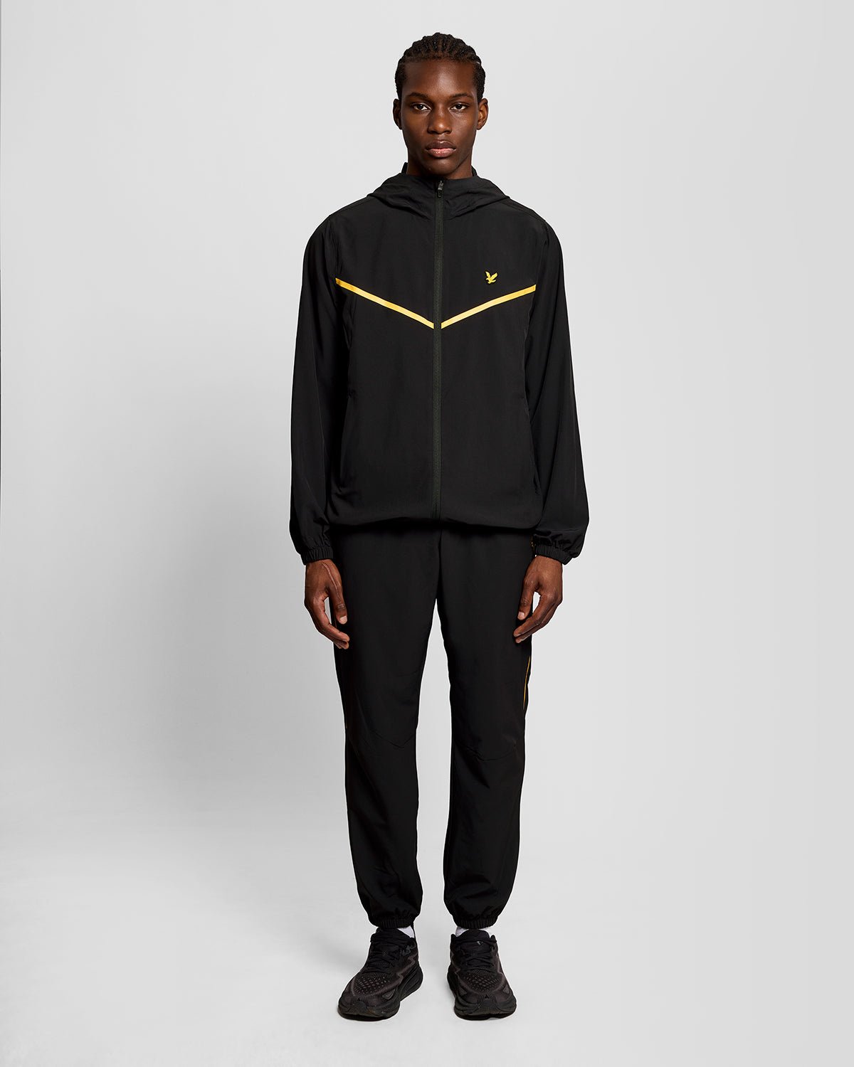 Lyle & Scott Mens Sports Stripe Track Jacket | Jet Black