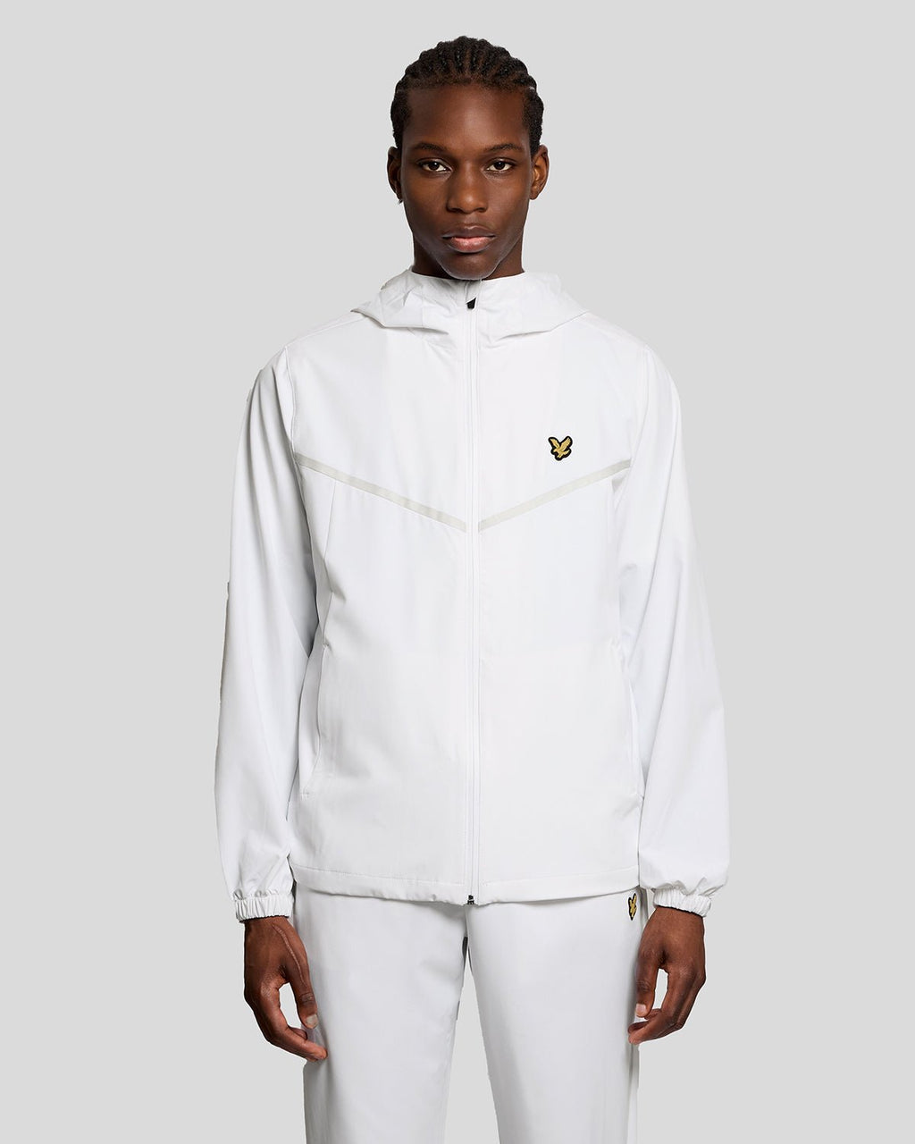 Lyle & Scott Mens Sports Stripe Track Jacket | White