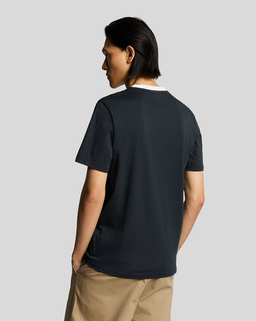 Lyle & Scott Mens Linen Blend Raglan T-Shirt | Dark Navy