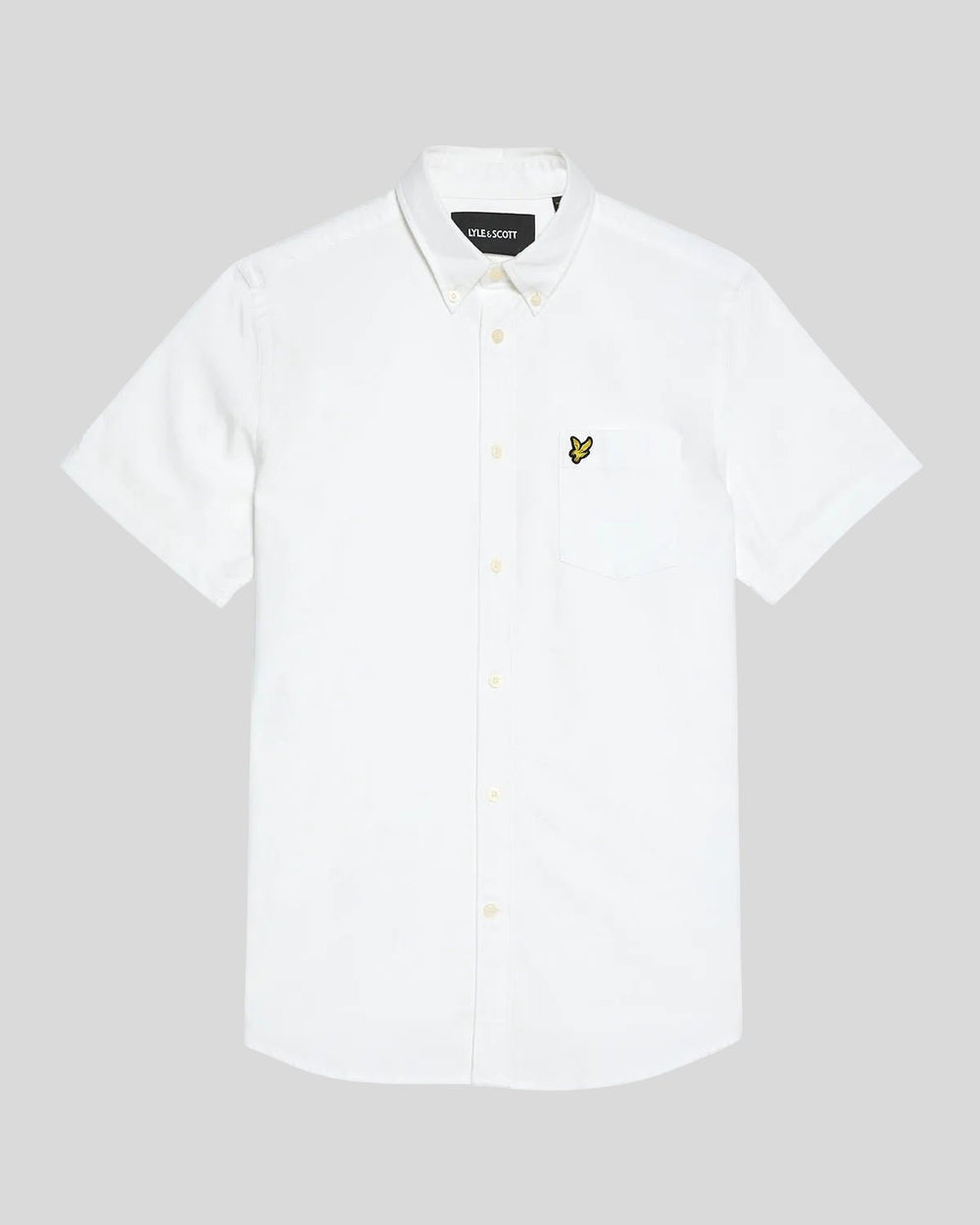 Lyle & Scott Mens Short Sleeve Oxford Shirt | White