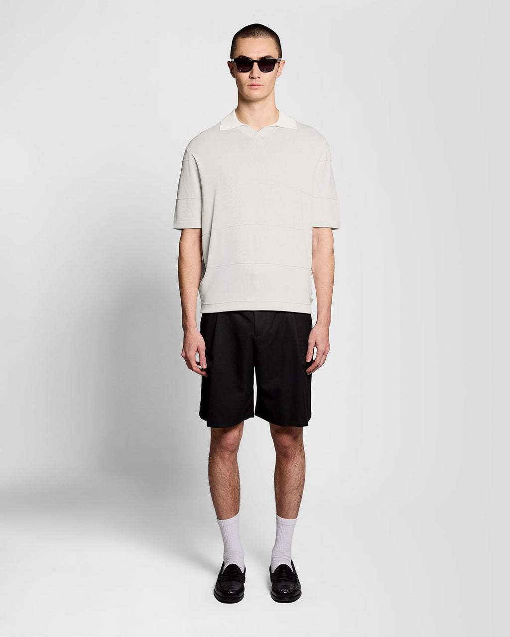 Lyle & Scott Mens Open Collar Fine Knitted Polo Shirt | Skylight