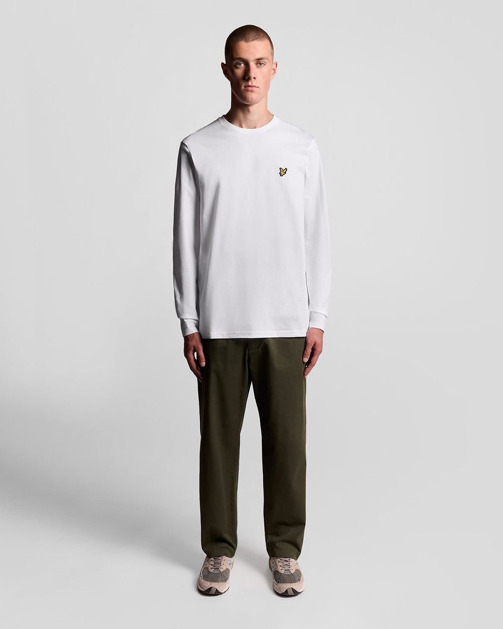 Lyle & Scott Mens Long Sleeve Cotton T-Shirt | White