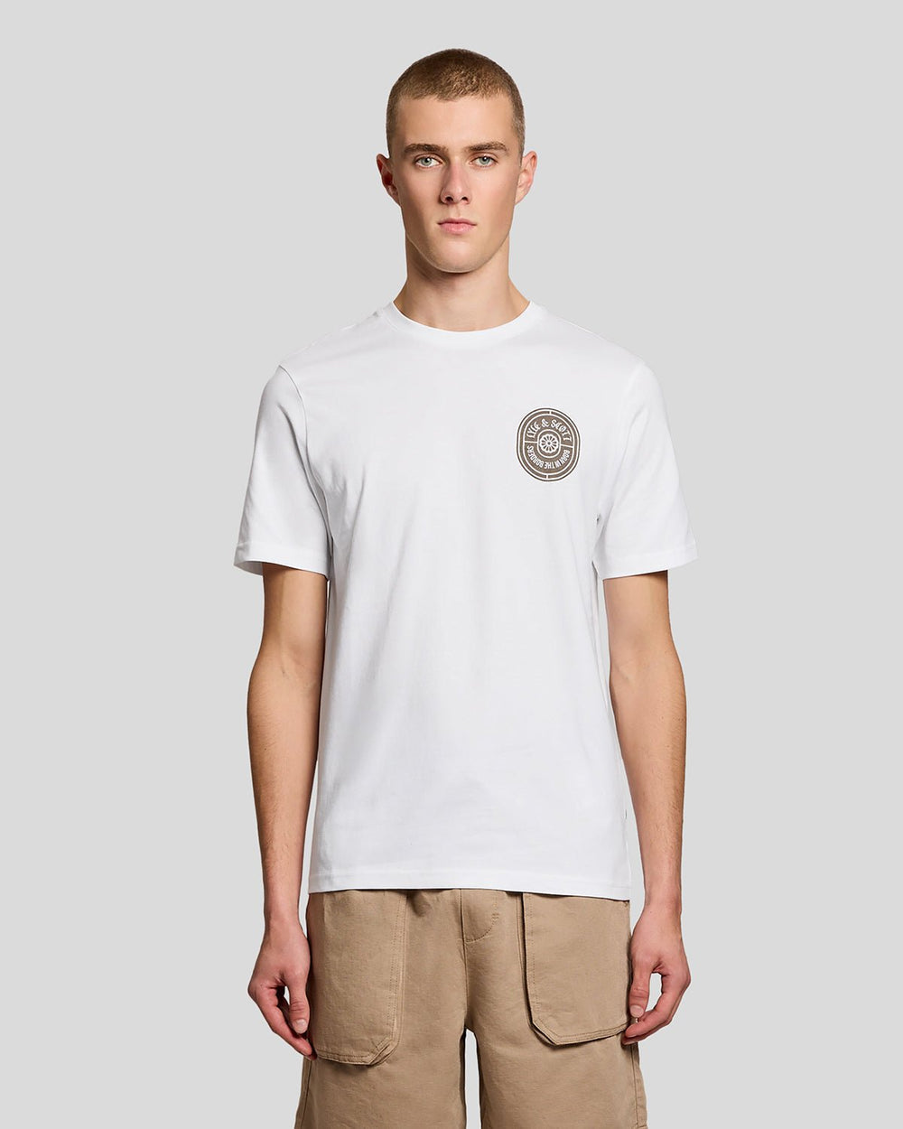Lyle & Scott Mens Borders Label Graphic T-shirt | White