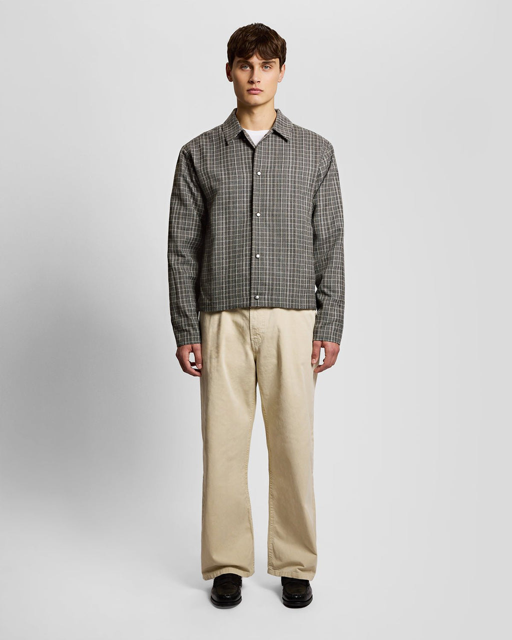 Lyle & Scott Mens Lightweight Check Overshirt | Lacquer