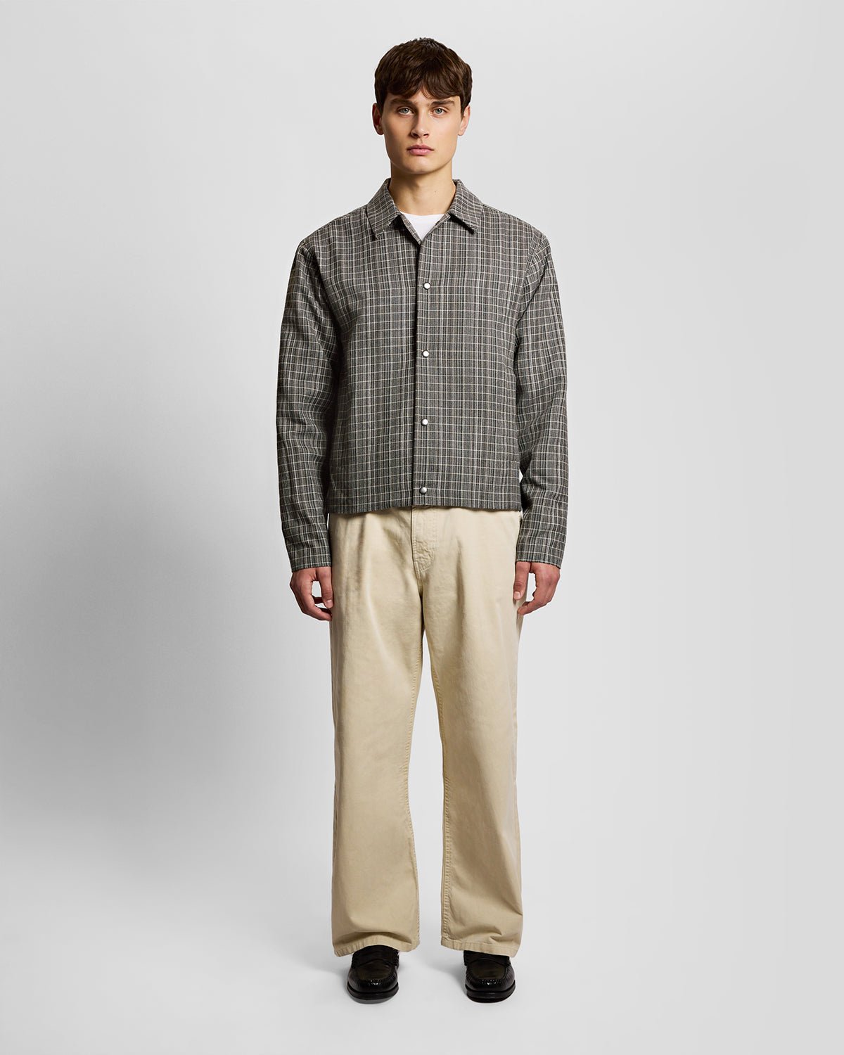Lyle & Scott Mens Lightweight Check Overshirt | Lacquer