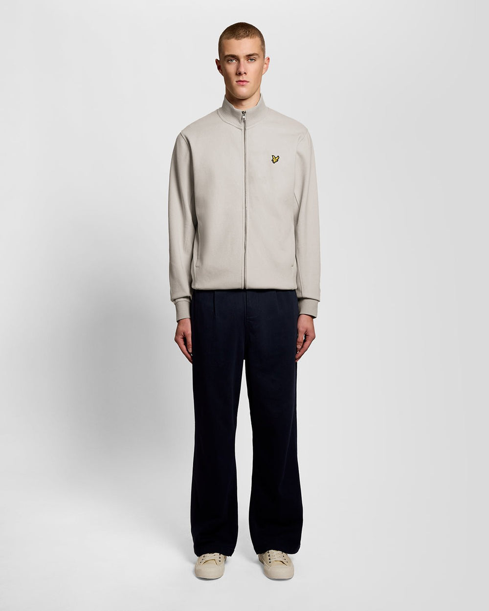 Lyle & Scott Mens Cotton Blend Track Jacket | Pink Tile