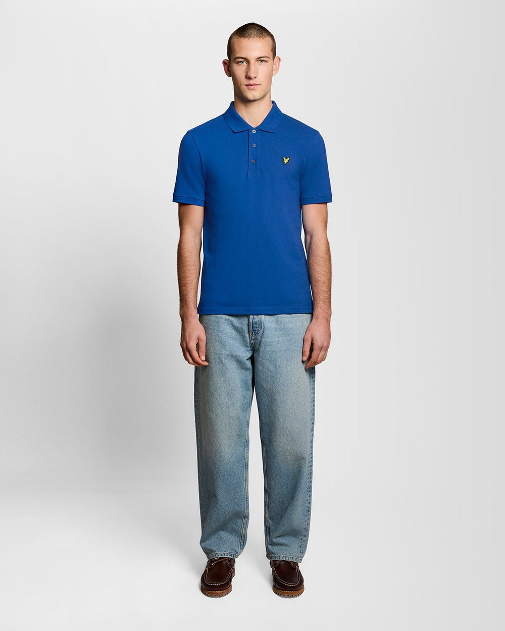 Lyle & Scott Mens Cotton Polo Shirt | Lucid Blue