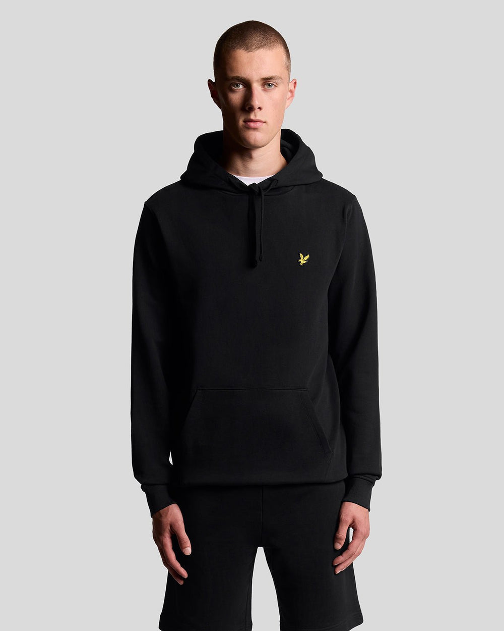 Lyle & Scott Mens Loopback Cotton Hoodie | Black