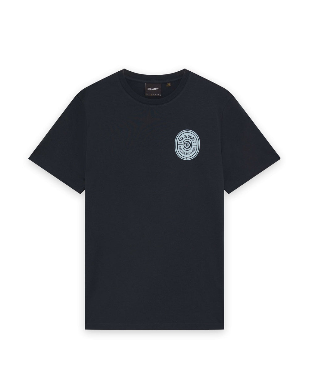 Lyle & Scott Mens Borders Label Graphic T-shirt | Dark Navy